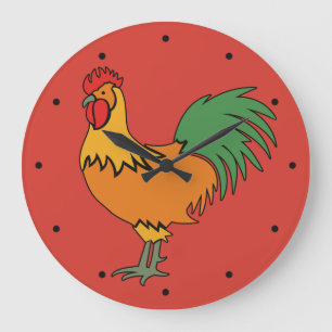 Rooster custom color wall clock