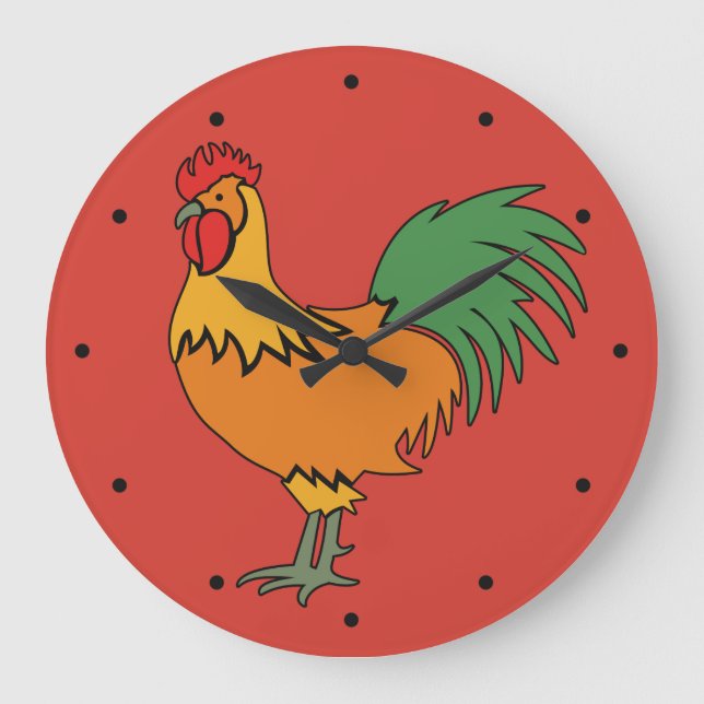 Rooster custom color wall clock (Front)