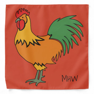 Rooster custom monogram & color bandana