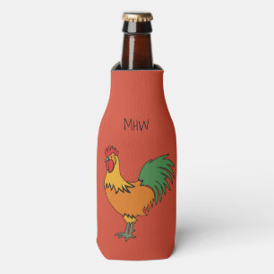 Rooster custom monogram & color bottle cooler