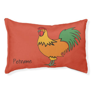 Rooster custom name & color dog beds