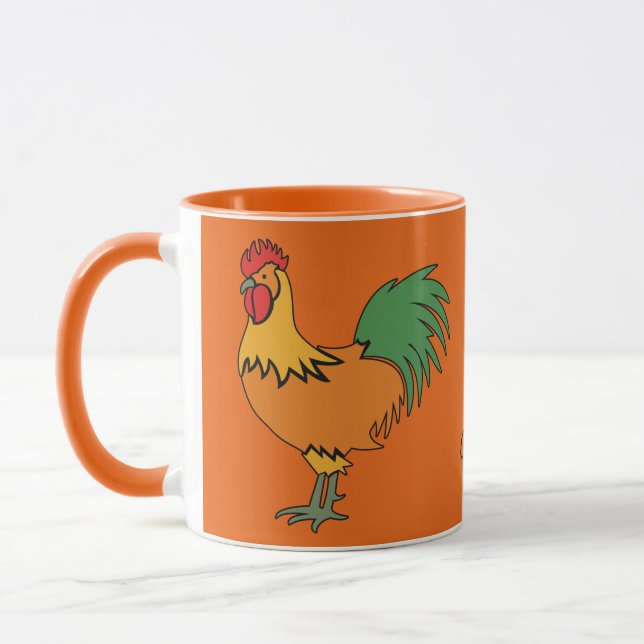 Rooster custom name & color mugs (Left)