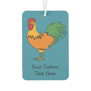 Rooster custom text & color air freshener