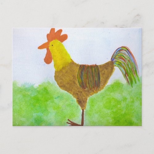 Rooster  DeColores Postcard