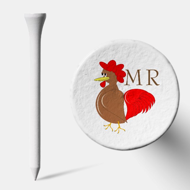 Rooster Design Monogrammed Golf Tees (Combo)