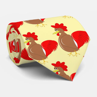 Rooster Design Neck Tie