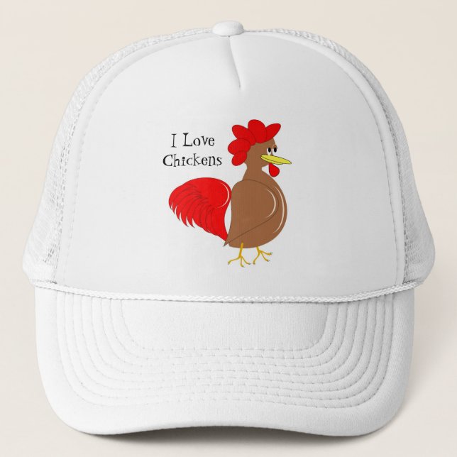 Rooster Design Trucker Hat (Front)