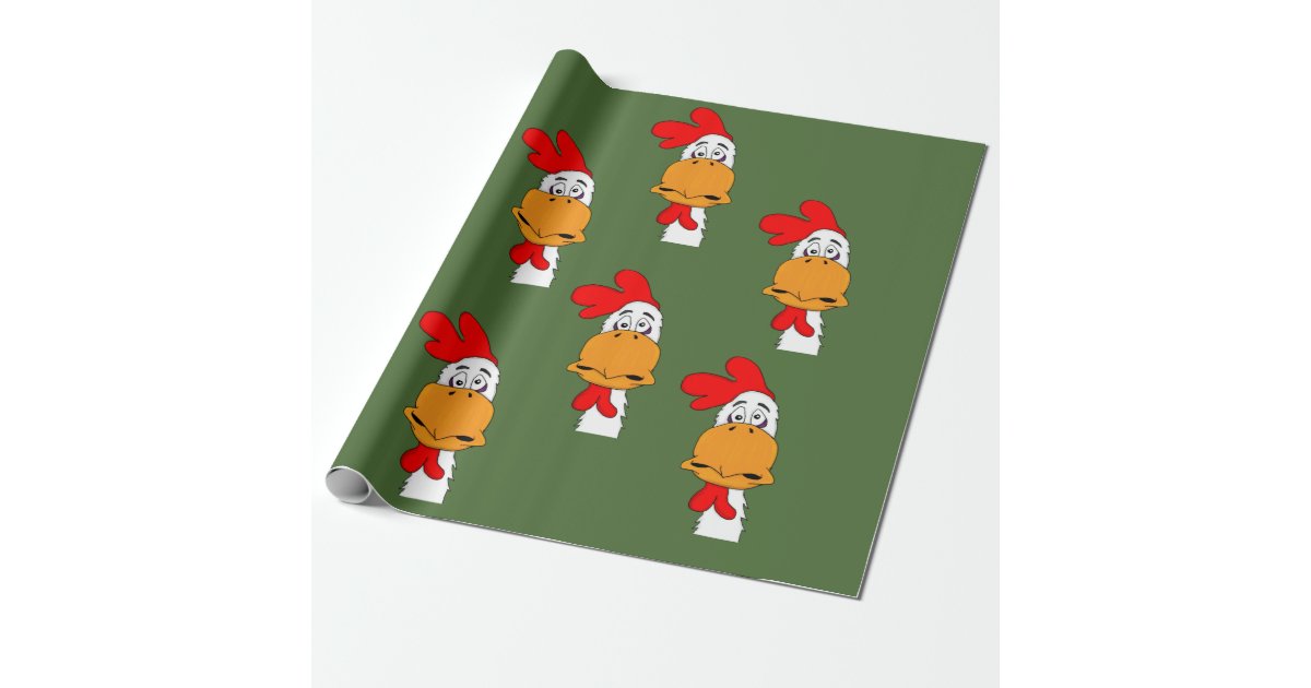 Rooster design wrapping paper Zazzle