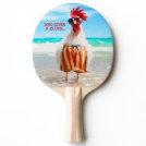 Rooster Dude Chillin' at Beach in Swim Trunks Ping-Pong Paddle Rooster Dude Chillin' at Beach in Swim Trunks Ping-Pong Paddle