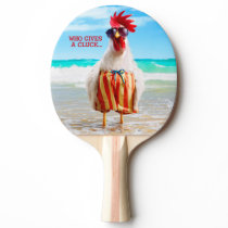 Rooster Dude Chillin' at Beach in Swim Trunks Ping-Pong Paddle Rooster Dude Chillin' at Beach in Swim Trunks Ping-Pong Paddle
