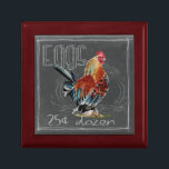 Rooster Eggs On Chalkboard Jewelry Box<br><div class="desc">Rooster Eggs On Chalkboard. Artist: Redstreake. Image ID: 152146D.</div>