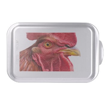 Rooster Face Cake Pan by PixLifeBirds at Zazzle