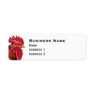 Rooster Face Label