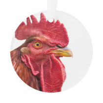 Rooster Face Ornament