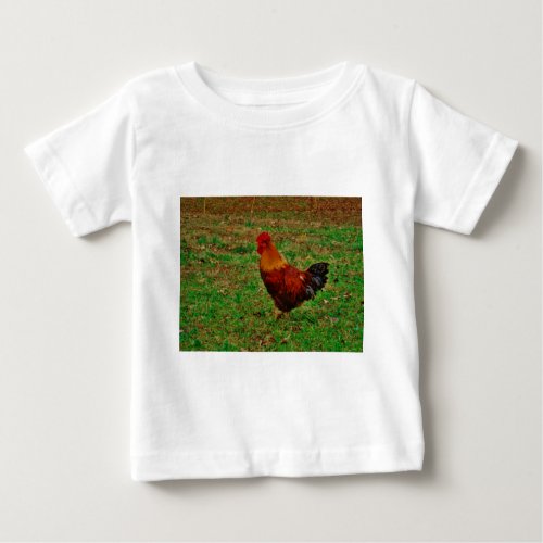 Rooster Facing Left Baby T_Shirt