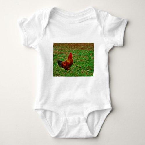 Rooster Facing right Baby Bodysuit