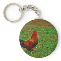 Rooster Facing right Keychain