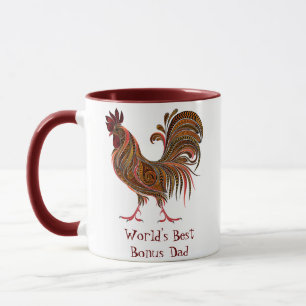 Rooster Farm Chicken World's Best Bonus Dad Mug