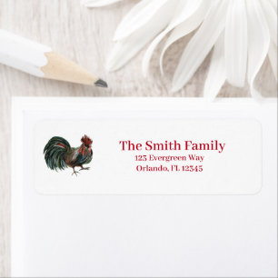 Rooster Farm Illustration Return Address Label