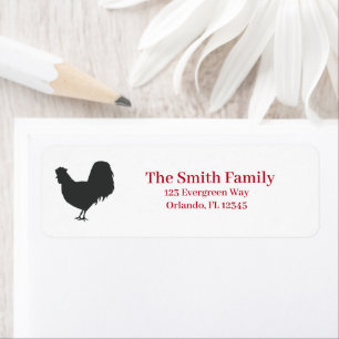 Rooster Farm Illustration Return Address Label