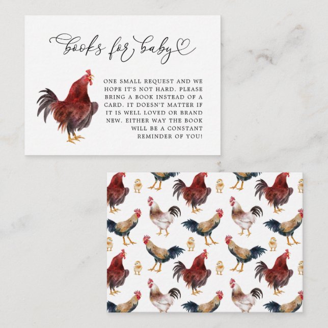 Rooster Farm Theme Book Request Enclosure Card (Front/Back)