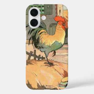 Rooster Farm Yard Illustrated iPhone 16 Case