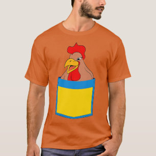 Rooster Farmer Animal Lover Farm Bird Cute Pocket T-Shirt