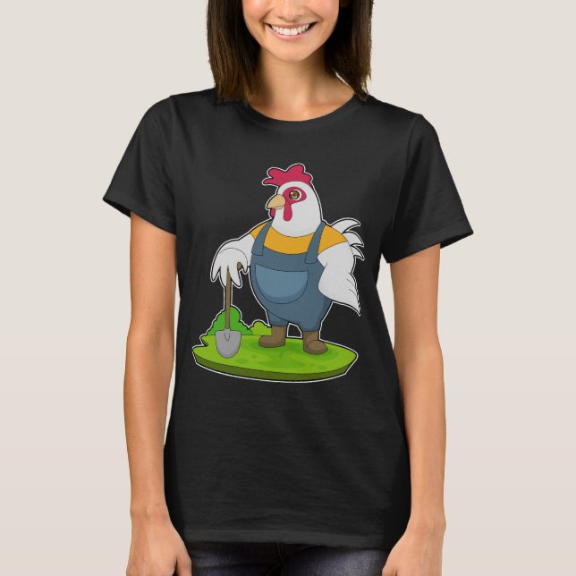 Rooster Farmer Shovel T-Shirt (Front)