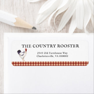 Rooster Farmhouse Country Return Addres Label