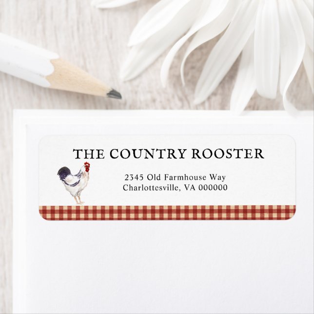 Rooster Farmhouse Country Return Addres Label (Insitu)