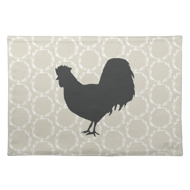 Rooster Farmhouse Wreath Placemat (Front)