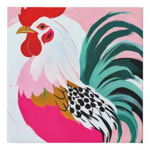 Rooster Faux Canvas Print