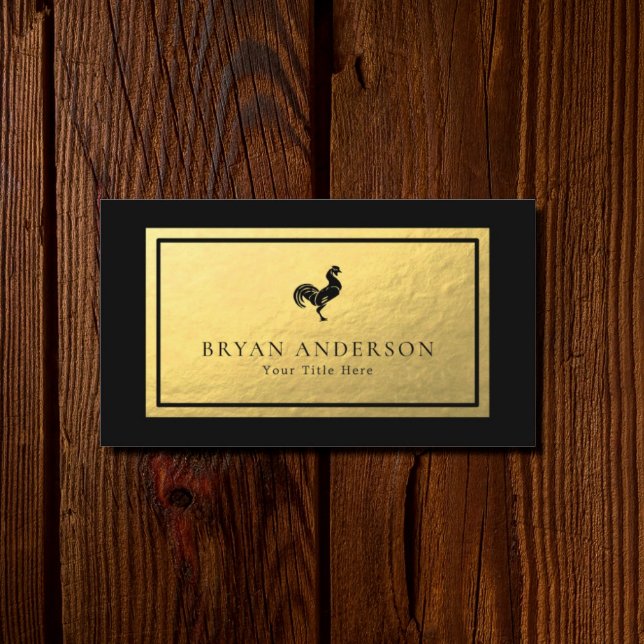 Rooster - Faux Gold Foil Business Card (Creator Uploaded)