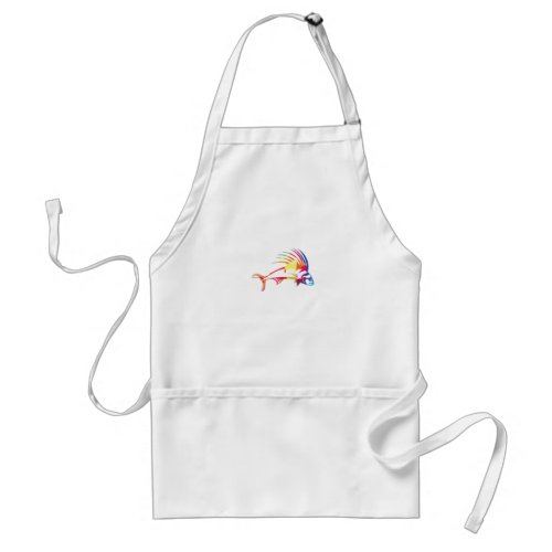 Rooster Fish Fishing Lover Adult Apron