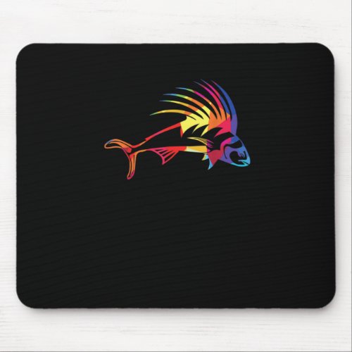 Rooster Fish Fishing Lover Mouse Pad