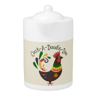 "Rooster" Folk Art Style Teapot