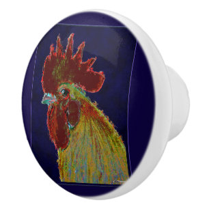 Rooster:  Freestyle Head Ceramic Knob