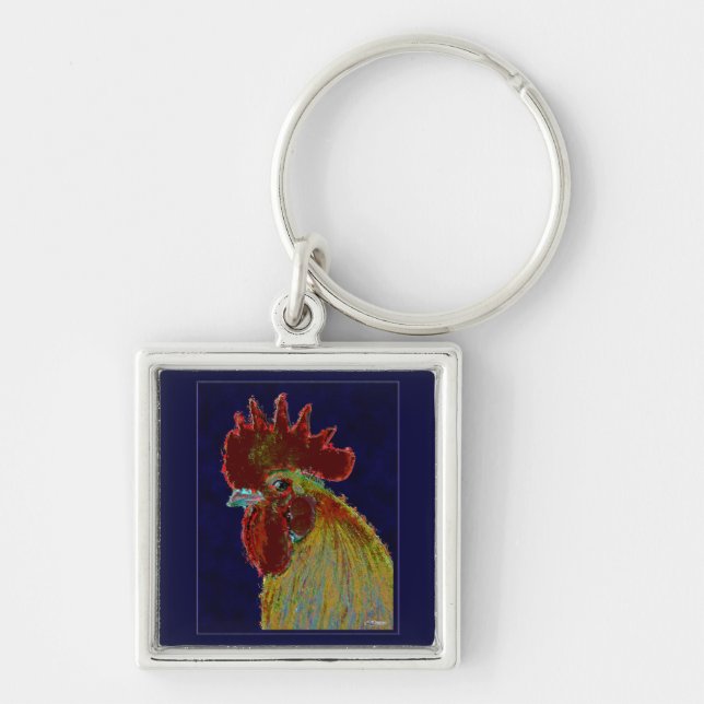 Rooster:  Freestyle Head Keychain (Front)
