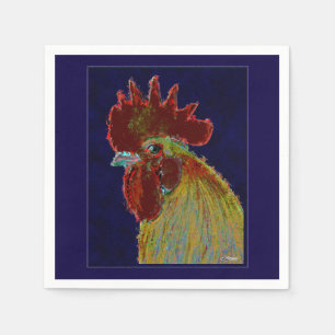 Rooster:  Freestyle Head Napkins