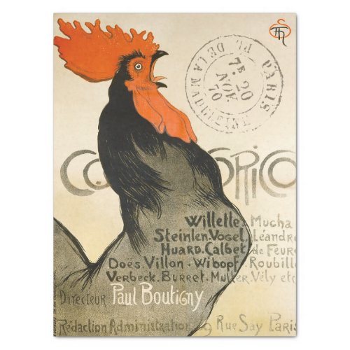 Rooster French Vintage Opera Poster Decoupage Tissue Paper