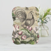 Rooster Garden Flower Butterfly Art (Standing Front)