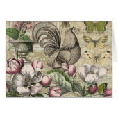 Rooster Garden Flower Butterfly Art (Front Horizontal)