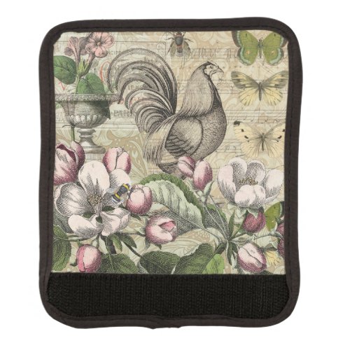 Rooster Garden Flower Butterfly Art Luggage Handle Wrap