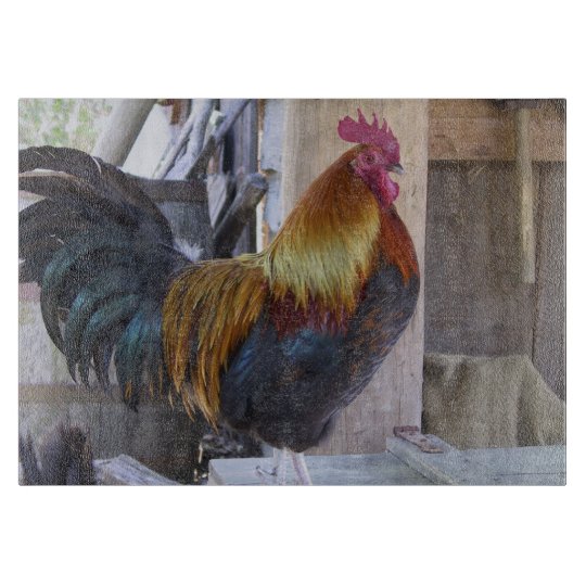 Rooster Glass Cutting Board