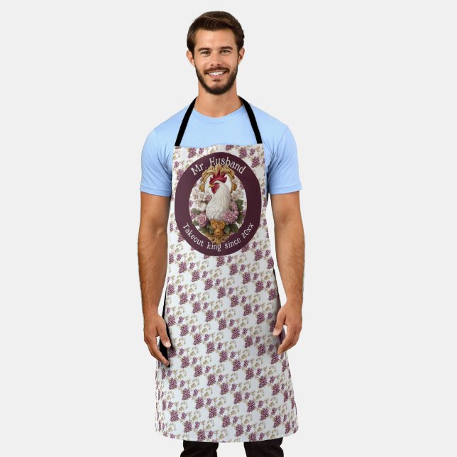 Rooster & Grapes Heraldic Crest Apron (Worn)