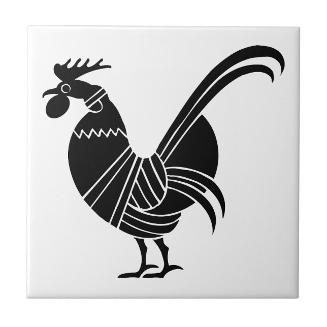 Rooster, Greek relief design Tile (Front)