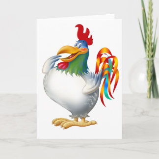 Rooster hahn haan kip holiday card