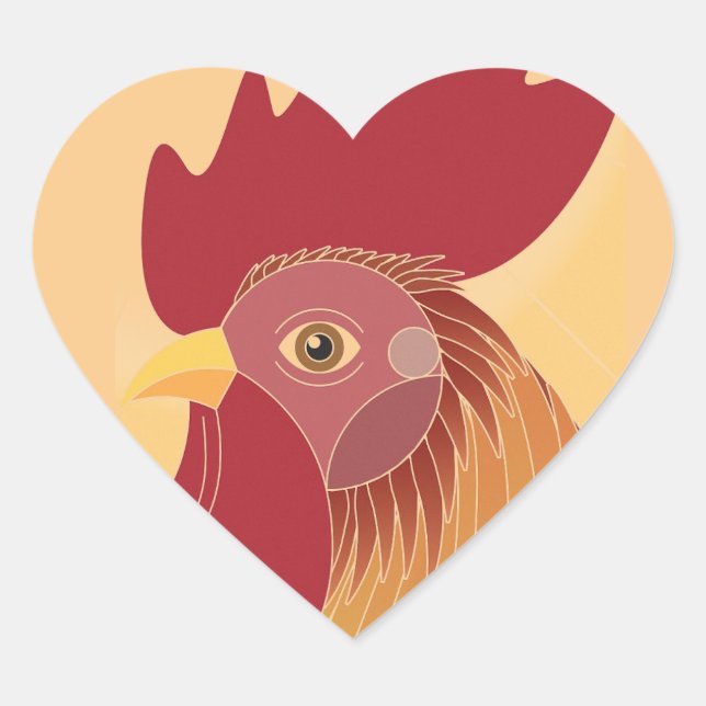 Rooster Heart Sticker (Front)