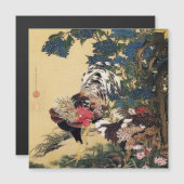 Rooster Hen and Hydrangea by Ito Jakuchu (Front/Back)