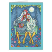 ROOSTER & HEN LOVERS, CHICKEN NOTE CARD Blank (Front)